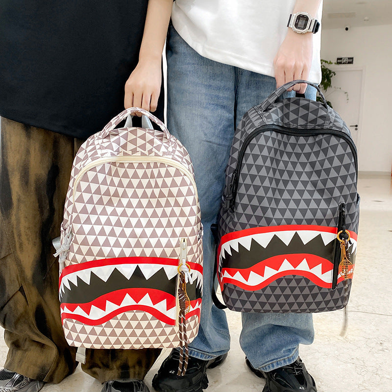 Backpack with Unique Shark Motif