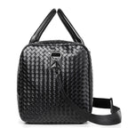 Woven Leather Weekend Duffel Bag