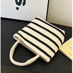 WoStriped Canvas Tote Bag