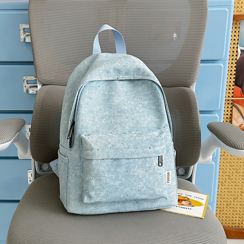 Casual Lightweight Backpack with Polka Dot Design