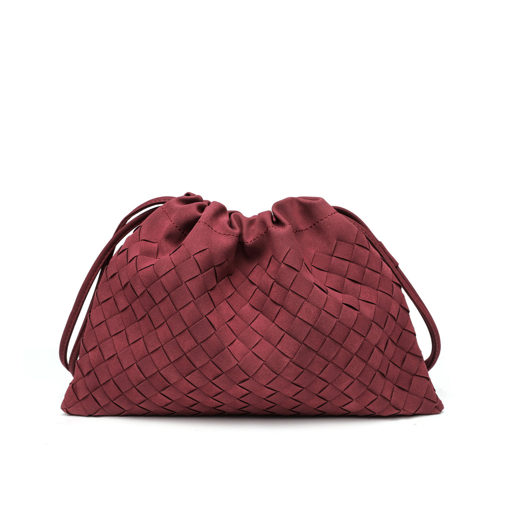 Woven Drawstring Shoulder Bag