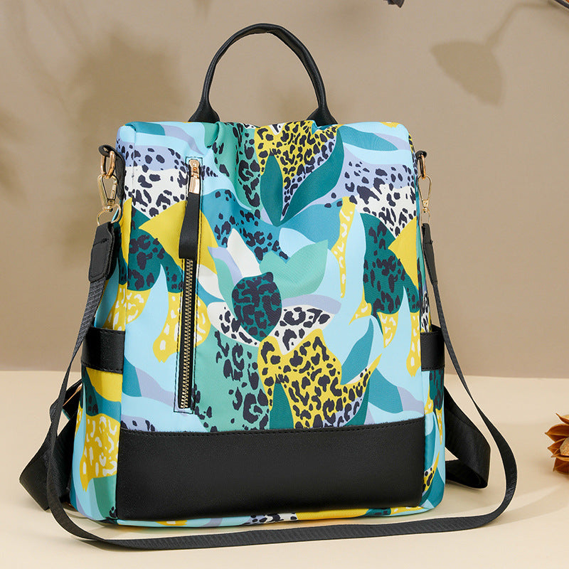 Floral Print Multi-Pocket Backpack