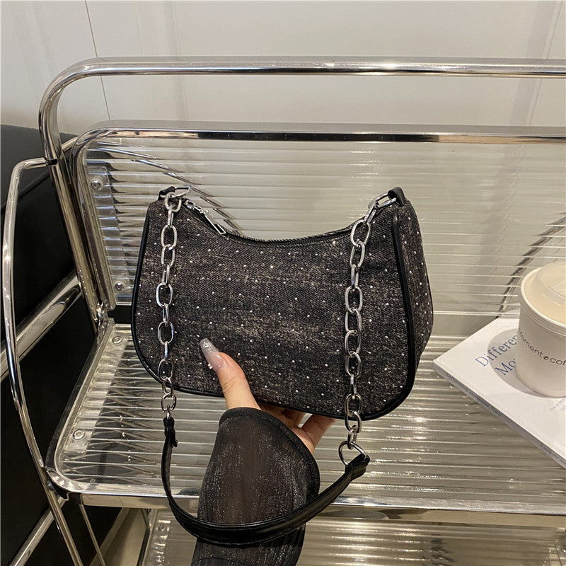 Stylish Chain-Handled Hobo Bag