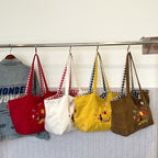 Cotton bag with playful dog motif