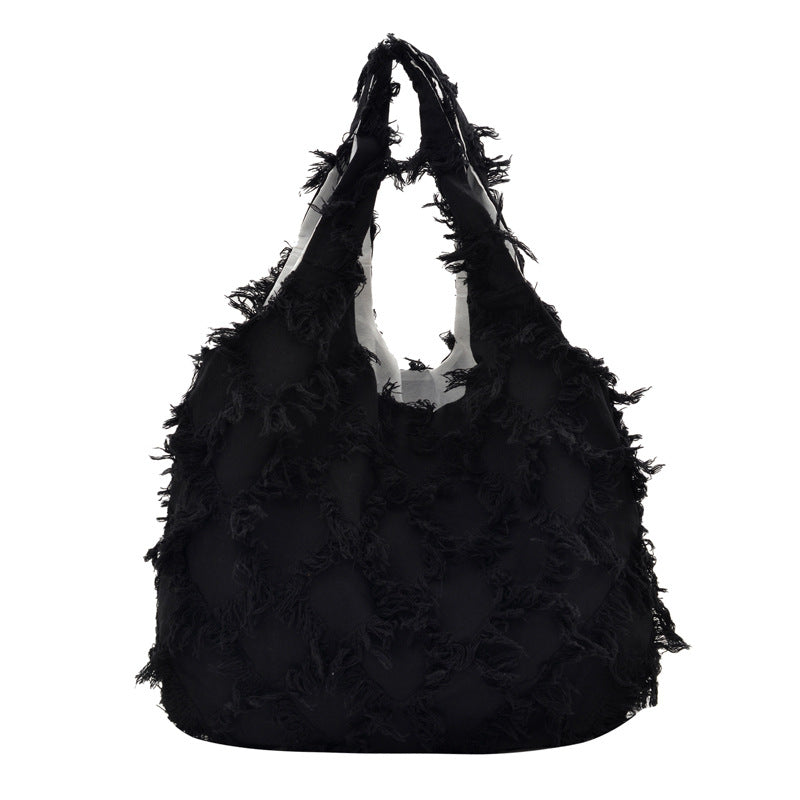 WoFringed Textured Shoulder Bag