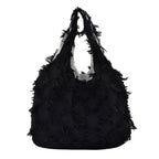WoFringed Textured Shoulder Bag