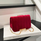 Elegant Quilted Velvet Crossbody Bag