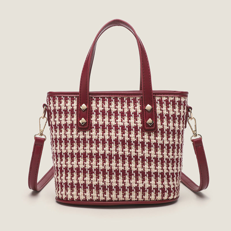 Women’s tote bag with elegant fabric and stylish accents-https://detail.1688.com/offer/752931682377.html-Calm Wears-Wine red-nothing-Calm Wears