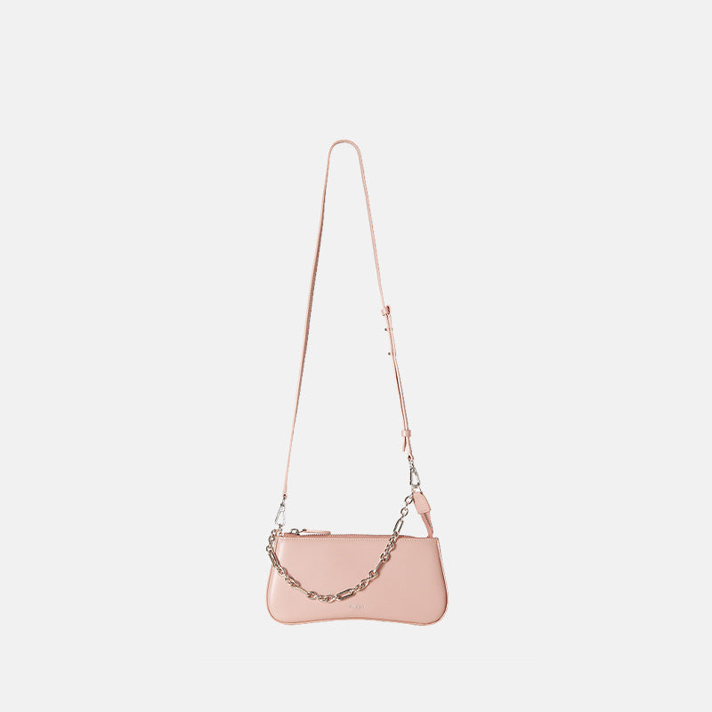 Women's elegant shoulder bag with chain accent-https://detail.1688.com/offer/1031717356936.html-Calm Wears-Rosa-225-Calm Wears