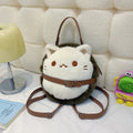 Plush children's backpack with cute cat motif