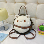 Plush children's backpack with cute cat motif
