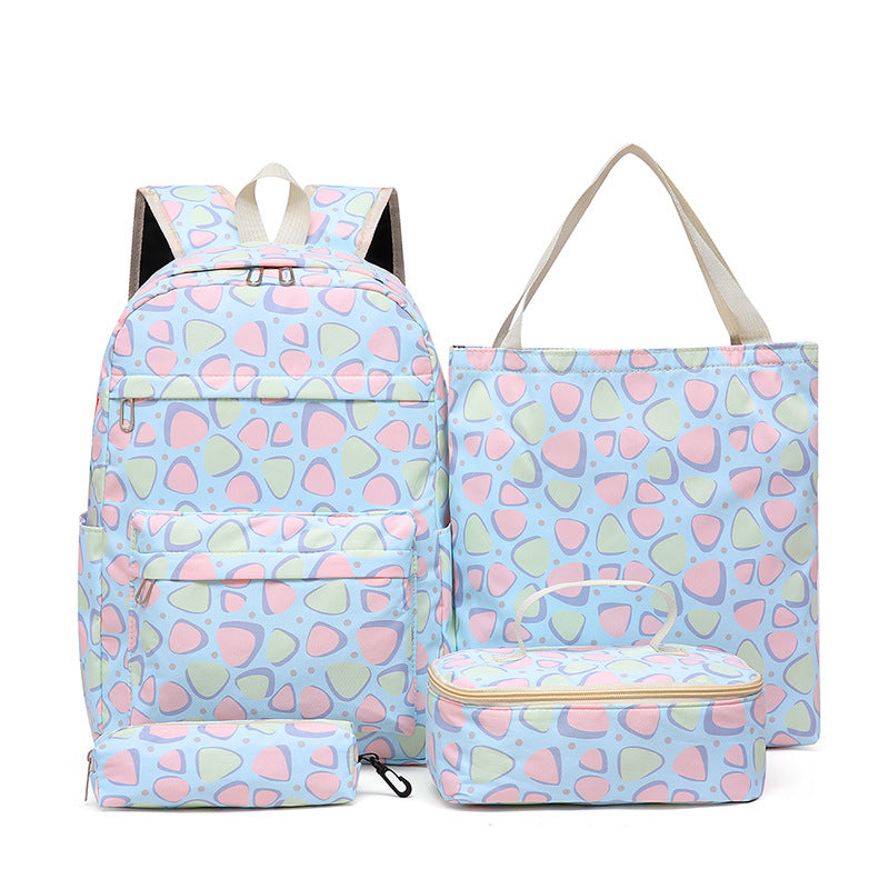 Set of backpack, tote bag and lunch box