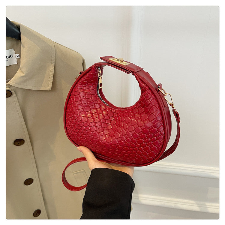 Textured Leather Hobo Bag