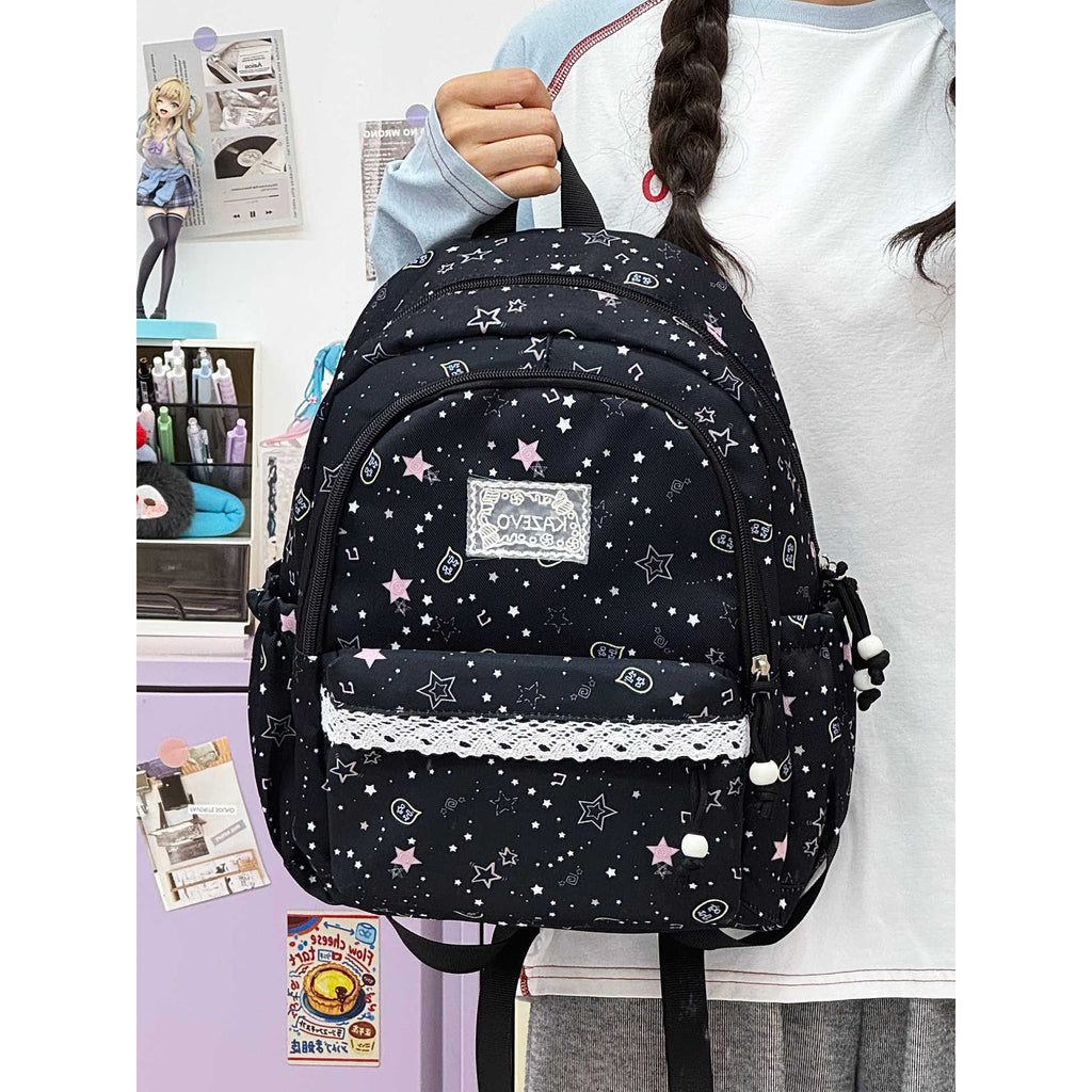 Cartoon-Themed Multi-Pocket Backpack Calm Wears