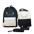 Fun-Themed Cat Print Backpack Set