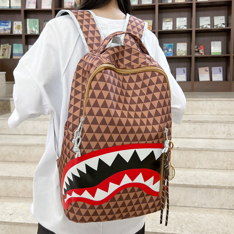 Backpack with Unique Shark Motif