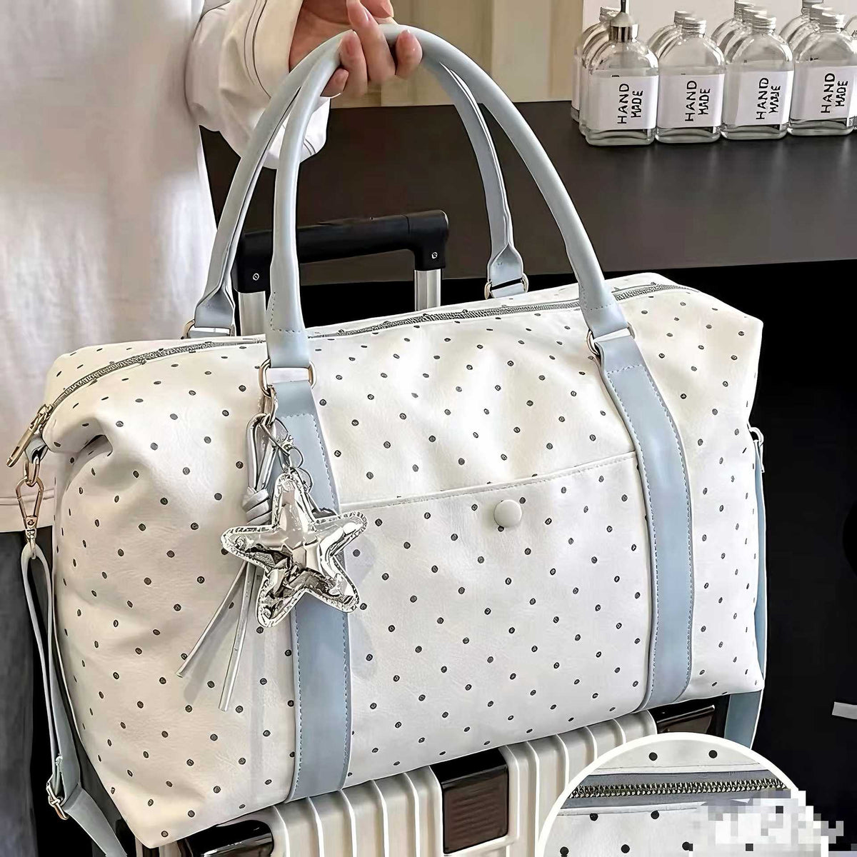 Stylish Polka Dot Travel Duffel Bag