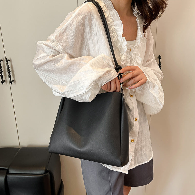 Minimalist Faux Leather Hobo Bag