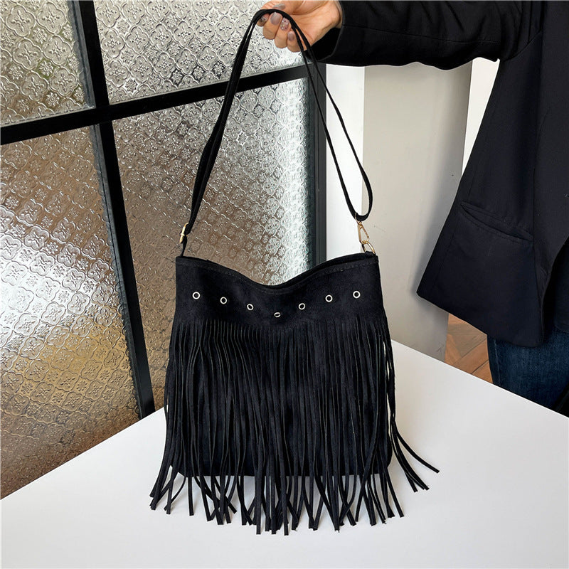 Fringe Suede Crossbody Bag