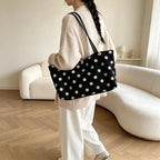 Suede Shoulder Tote Bag
