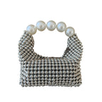 Women's pearl-embellished mini handbag