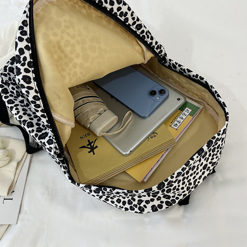 Stylish Backpack in Leopard Print