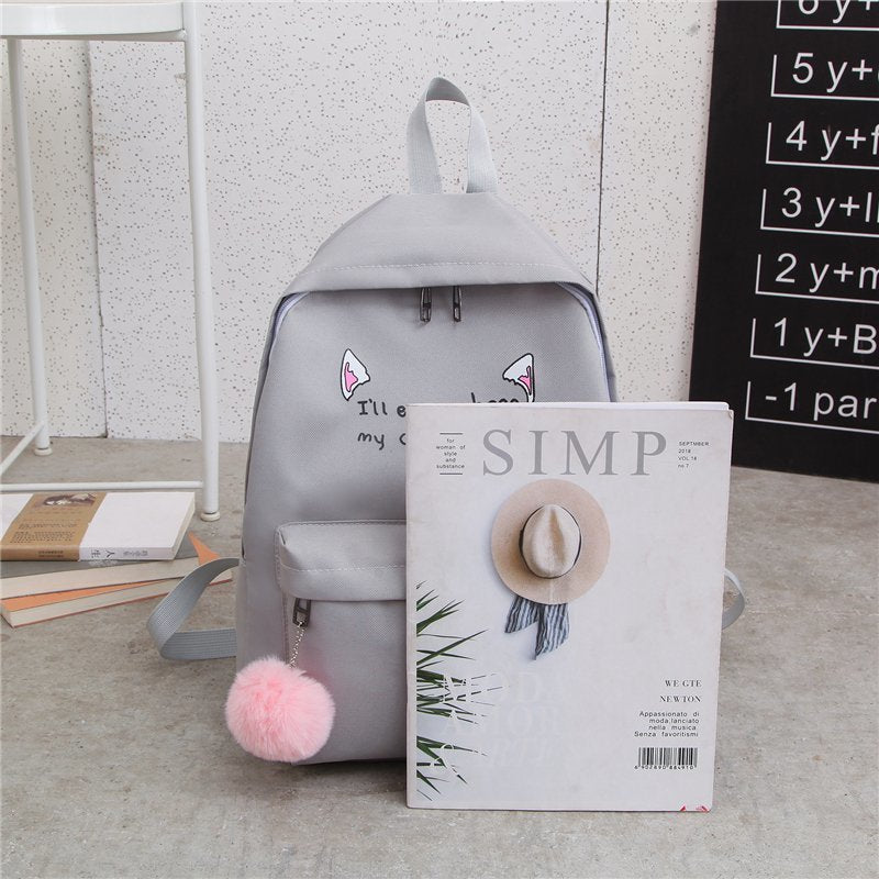 Cute Character Multi-Piece Backpack Set