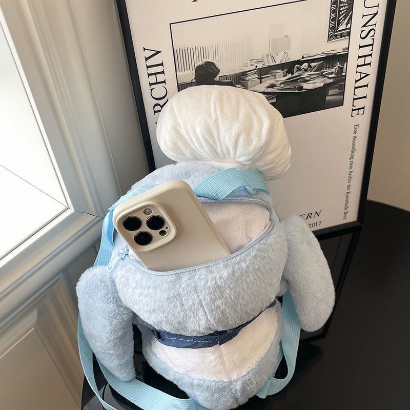 Plush shoulder bag with chef's hat