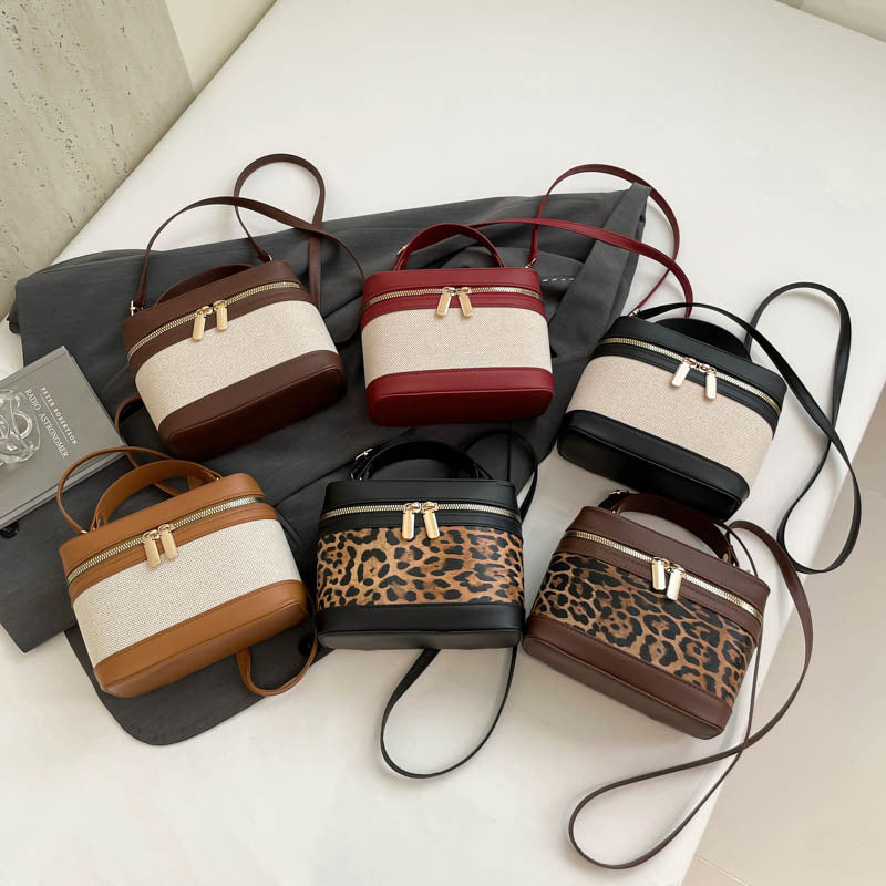 WoChic Leather and Fabric Crossbody Bag