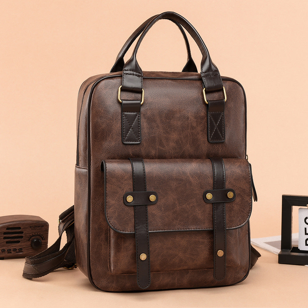 Vintage Leather Multi-Functional Backpack Calm Wears