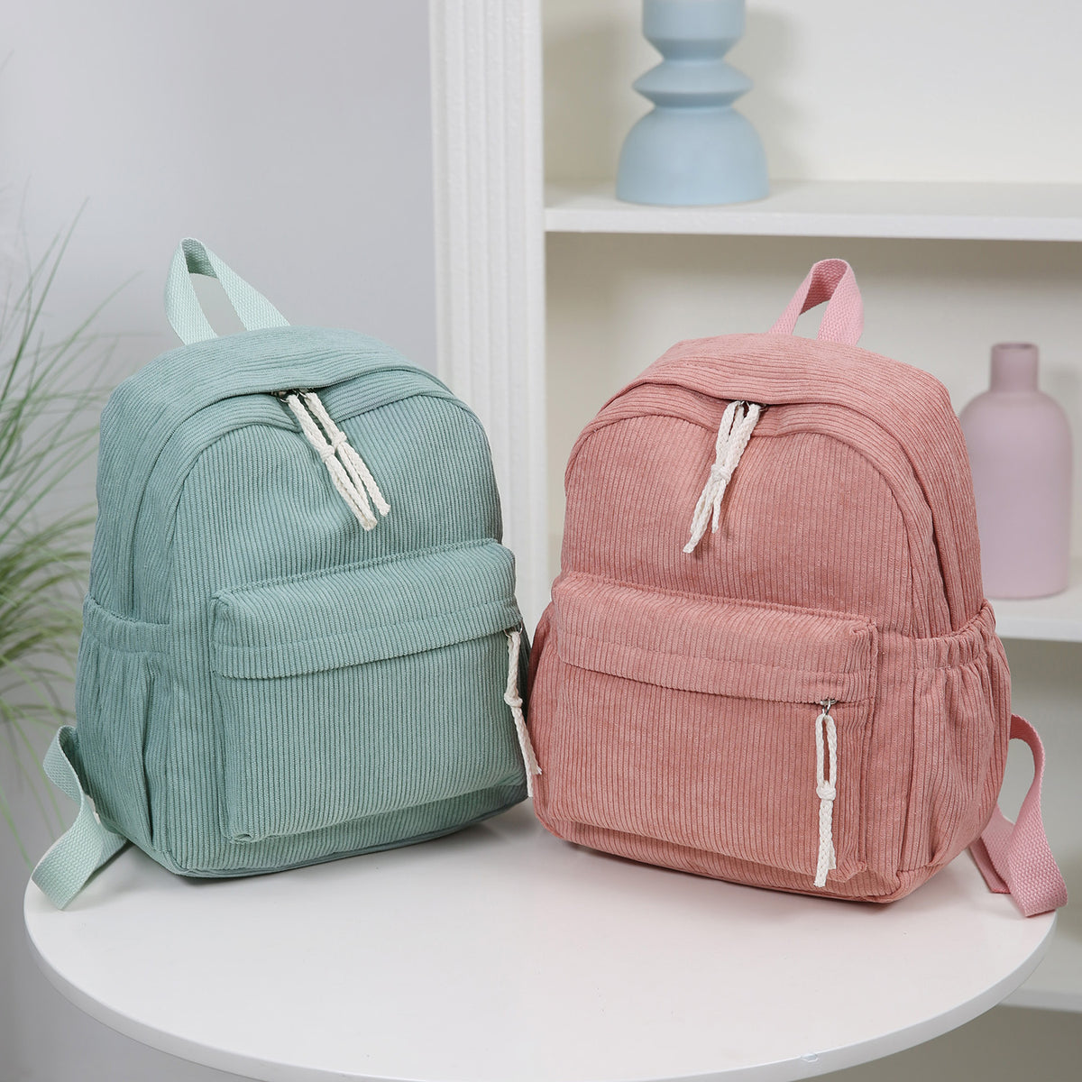 Corduroy Multi-Pocket Backpack