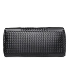 Woven Leather Weekender Duffel Bag