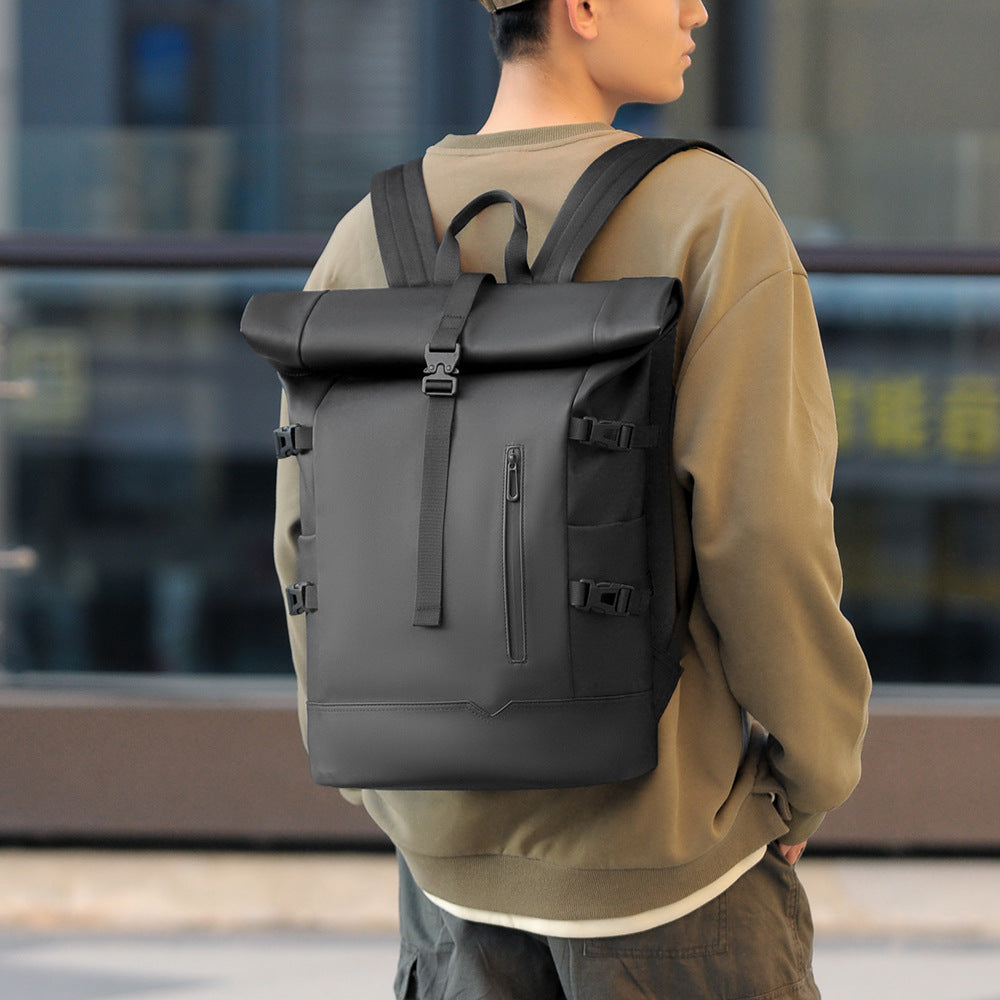 Stylish Roll-Top Waterproof Backpack