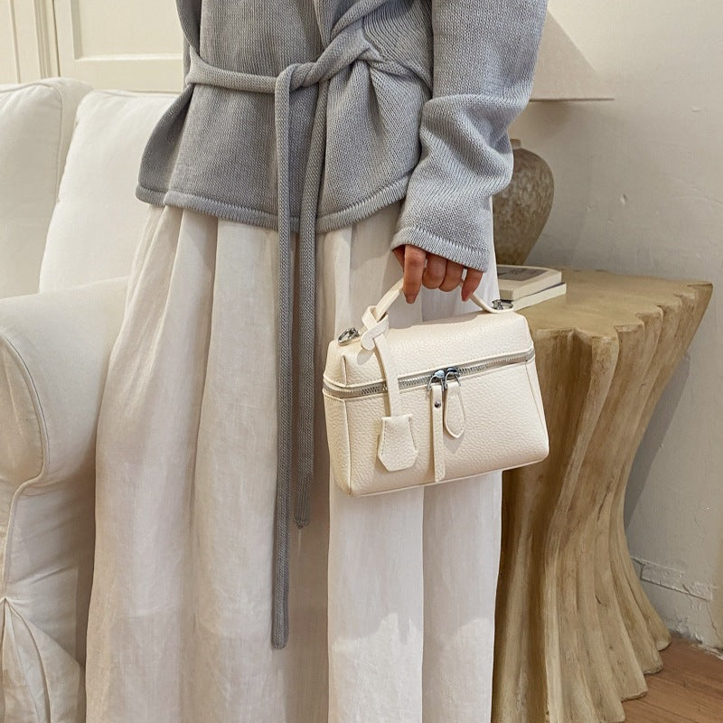 Women's practical shoulder bag with double zipper and versatile carrying strap-https://detail.1688.com/offer/1045895431228.html-Calm Wears-Black-nothing-Calm Wears