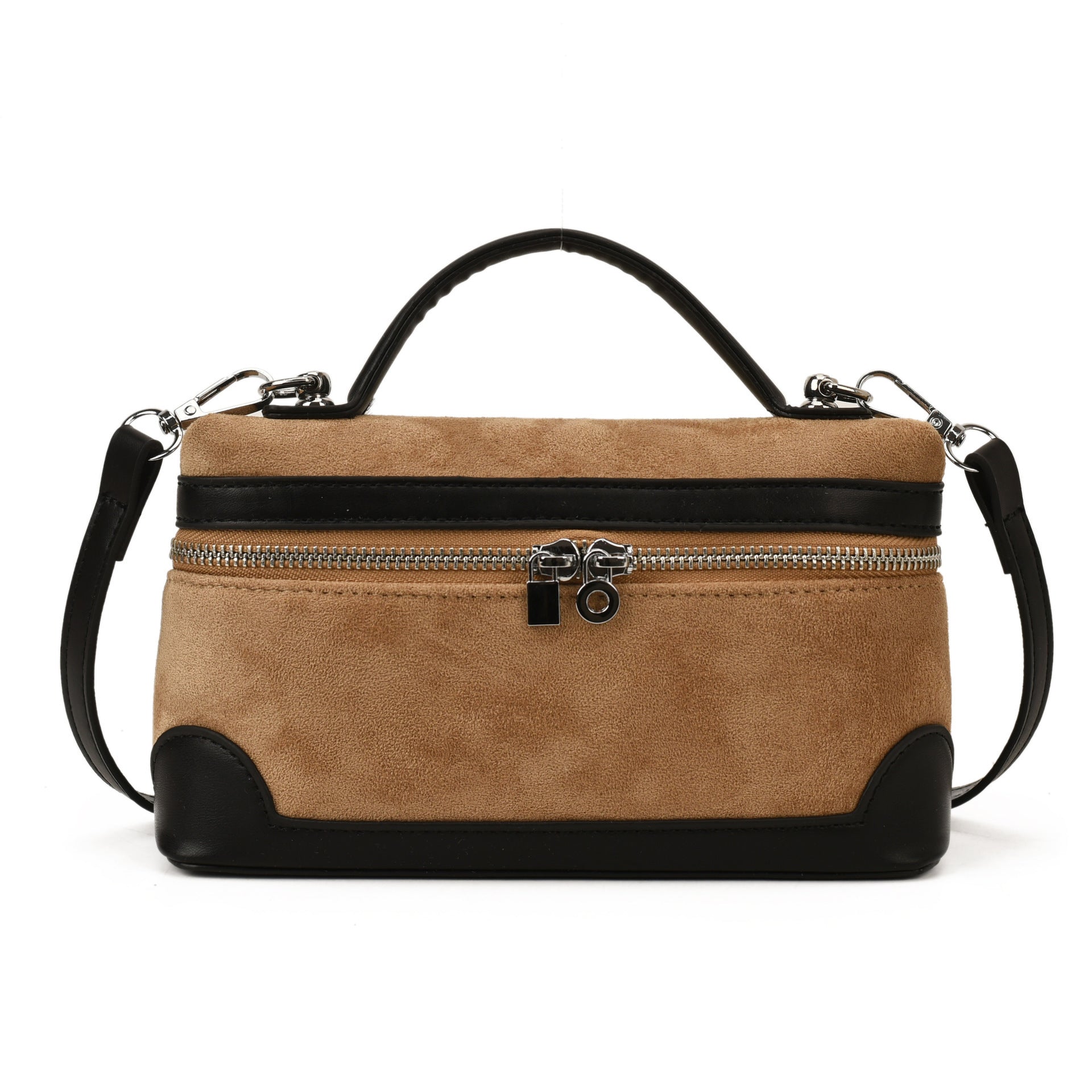 Women's shoulder bag made of soft suede leather with practical compartments-https://detail.1688.com/offer/986186060235.html-Calm Wears-Braun-nothing-Calm Wears