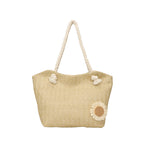 Decorative Floral Embellished Beach Tote Bag