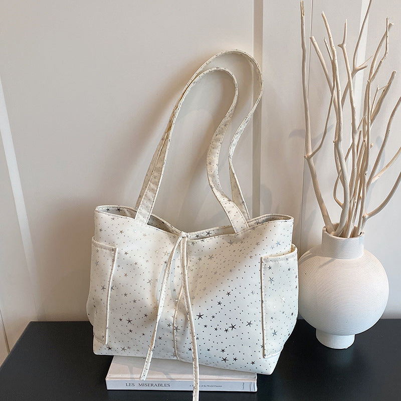 WoStar-Patterned Canvas Tote Bag