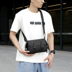 Modular Messenger Bag with Water-Repellent Material and Adjustable Shoulder Strap