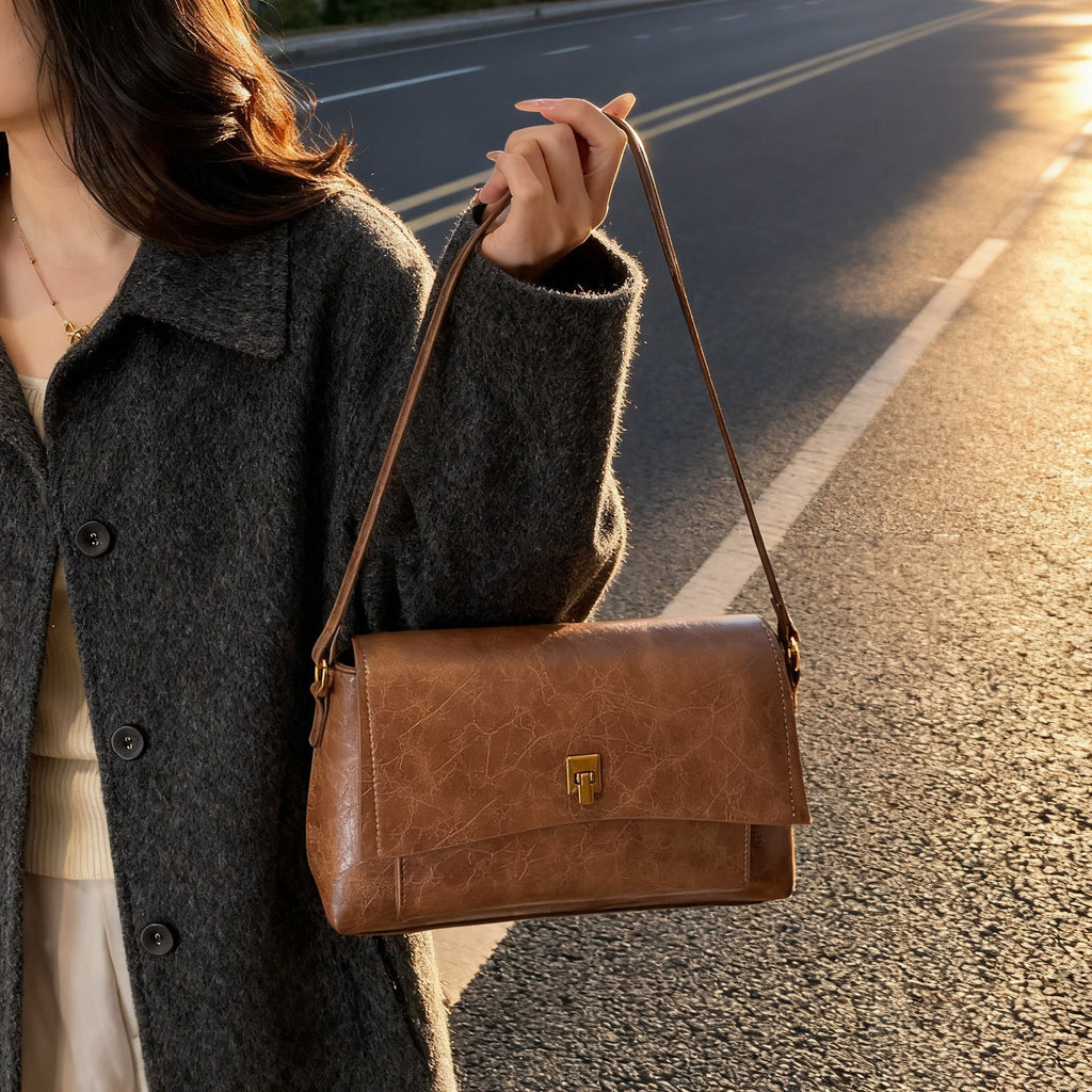 Ladies elegant shoulder bag with textured leather-https://detail.1688.com/offer/993449747221.html-Calm Wears-Braun-nothing-Calm Wears
