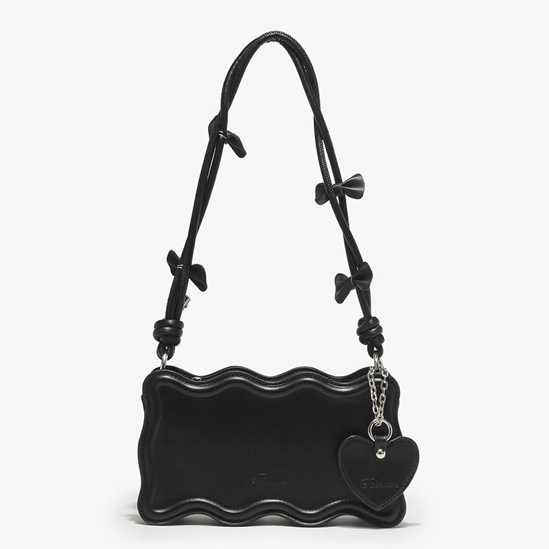 Women's mini handbag with creative wave pattern and playful pendant-https://detail.1688.com/offer/730768476501.html-Calm Wears-Black-nothing-Calm Wears