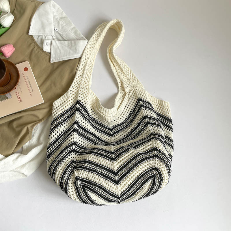 Ladies Crochet Tote Bag-https://detail.1688.com/offer/1031935985588.html-Calm Wears-White-nothing-Calm Wears