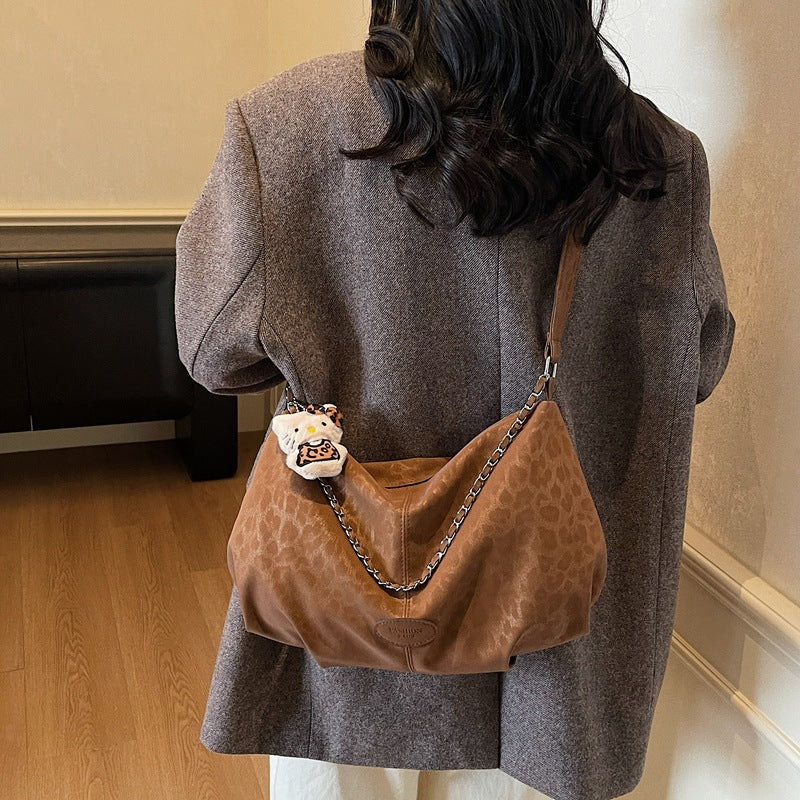 Ladies elegant hobo bag made of structured synthetic leather with detachable tag-https://detail.1688.com/offer/990311729867.html-Calm Wears-Braun-Size: With pendant-Calm Wears