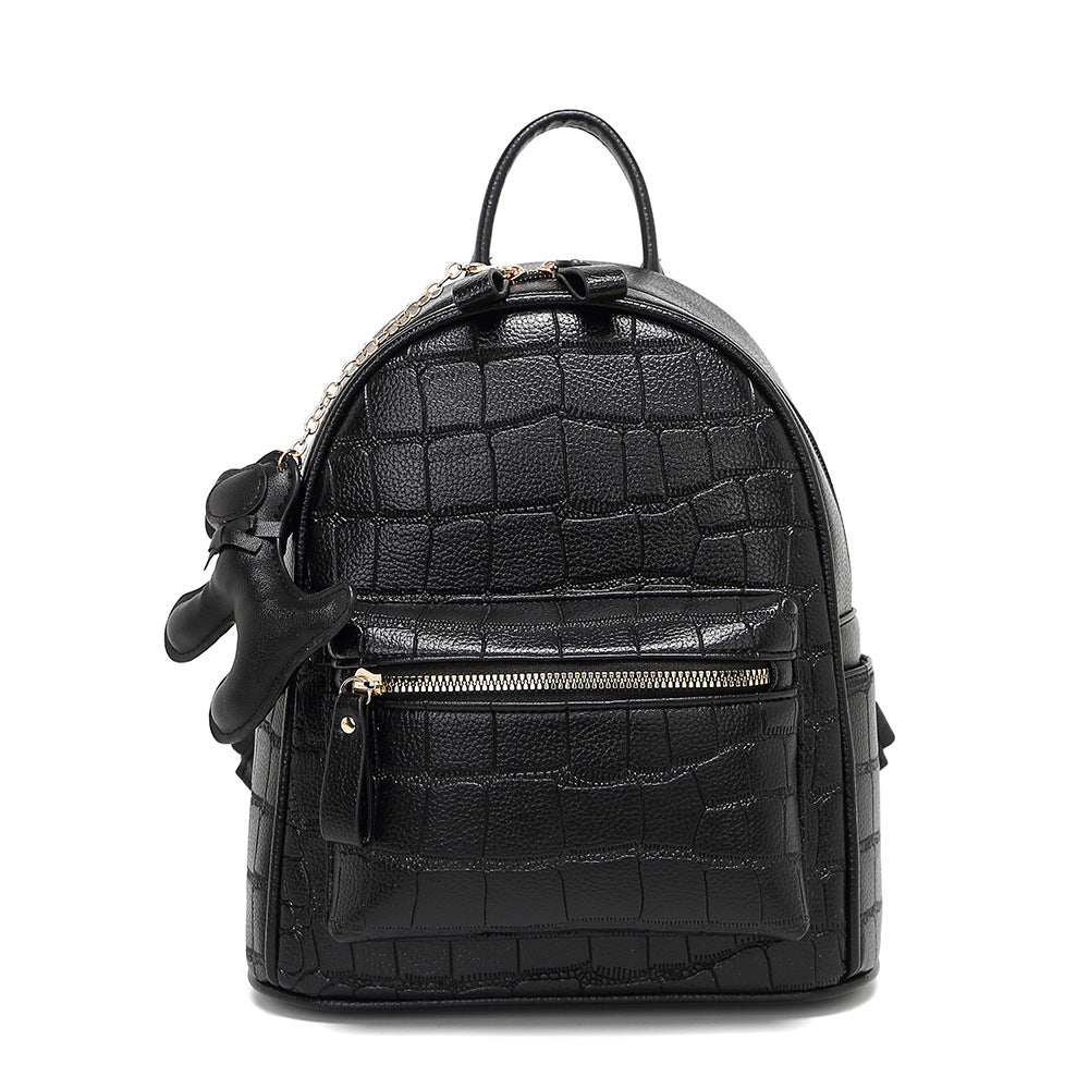 Crocodile-Embossed Mini Chic Backpack