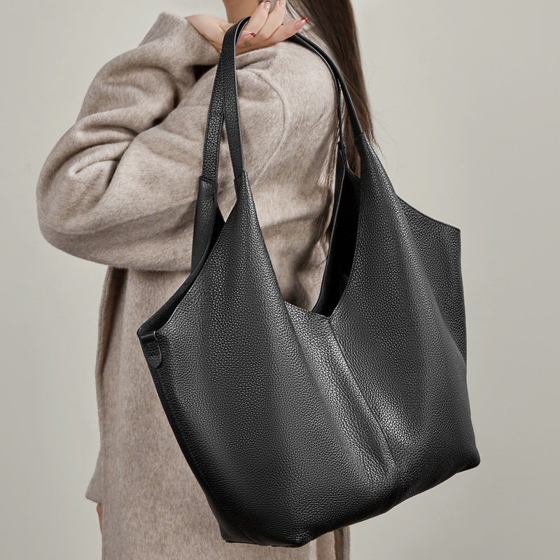 Women's tote bag in modern minimalist design with spacious interior layout-https://detail.1688.com/offer/1004550231165.html-Calm Wears-Black-35-Calm Wears