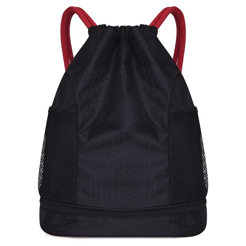Lightweight Hexagonal Pattern Drawstring Backpack