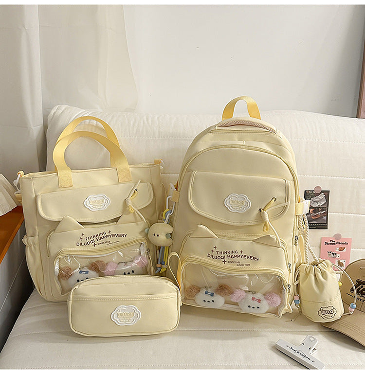 Multi-Functional School Backpack and Tote Bundle-https://detail.1688.com/offer/1014295663140.html-Calm Wears-Yellow-Calm Wears