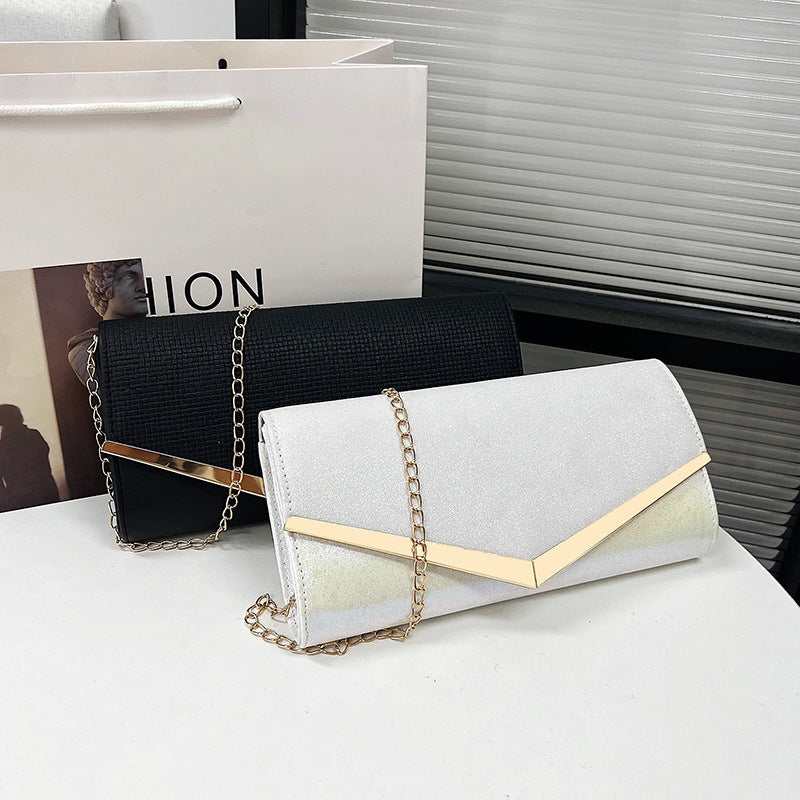 Women elegant clutch bag with glitter accent