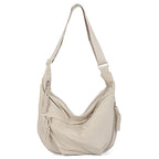 Casual shoulder bag with multifunctional zip pockets