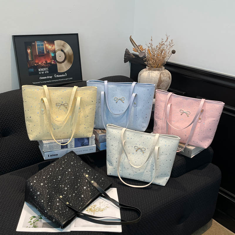 Stylish Star-Embellished Tote Bag