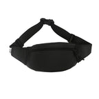 Belt bag with adjustable carrying strap and practical compartments